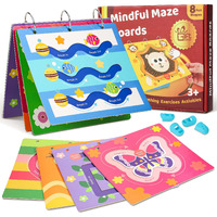 Giftamaz Mindful Maze Boards  Calming Toys For Kids  Finger Path Breathing Boards  Calming Corner Items Kids Social Emotional Learning  Mindfulness Sensory Cardboard Birthday Toys Box For Kid 3+