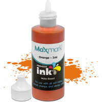 Maxmark Premium Refill Ink For Self Inking Stamps And Stamp Pads  Orange Color - 1 Oz.