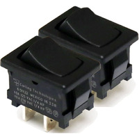 Carling Technologies 651122-Bb-0N (Pack Of 2) Switch  Rocker  Spst  10A  250V  Black