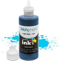 Maxmark Premium Refill Ink For Self Inking Stamps And Stamp Pads  Light Blue Color - 2 Oz.