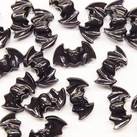 Black Flying Bat Beads Large Hole Made In Usa 1"" Wide