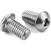 5/16-18 X 1/2"" Button Head Socket Cap Screws  304 Stainless Steel 18-8  Bright Finish  Coarse Thread Fully Threaded  Allen Hex Drive  20 Pcs