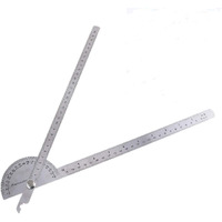 Chgimposs 0-180 Degree Angle Finder  Stainless Steel Round Head Rotary Protractor Scale Angle Finder Adjustable Double-Arm Ruler Angle  Finder Craftsman Ruler Machinist Tool