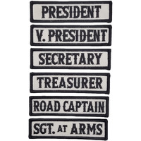 Officer Title Rank Vest Patches President Vp Mc Biker Club Patch Set (6Pc-Iron On)