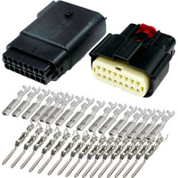 Molex 16 Pin Wire Connector  Harley Black Waterproof  Sealed Kit  Mx150