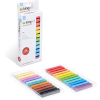 Kingart 175-24 Soft Chalk Pastels  24 Assorted Colors  Square Charcoal  Drawing Media For All Artist