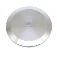 Qiimii Ss304 3"" Stainless Steel Sanitary Tri Clamp Clover Solid End Cap 1 Pack