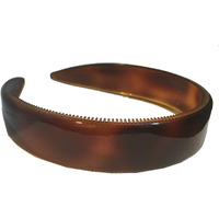 Parcelona French Extra Wide Tortoise Shell Brown Celluloid Inner Nibs Flexible Hair Headband Fashion Headband For Women Strong Hold Grip No Slip Durable Styling Girls Hair Accessories  Made In France