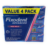 Fixodent Advanced Max Hold Denture Adhesive  2.2 Ounce (Pack Of 4)