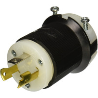 Hubbell Hbl2611 Locking Plug  30 Amp  125V  L5-30P  Black And White
