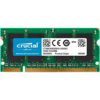 Crucial 2Gb Single Ddr2 667Mhz (Pc2-5300) Cl5 Sodimm 200-Pin Notebook Memory Module Ct25664Ac667