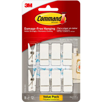Command Spring Clips  Quartz  8-Clips (17089Q-8Es)  Great For Dorm Decor