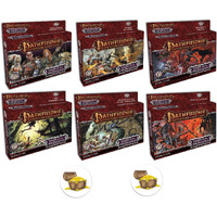 Bundle Of All 6 Pathfinder Adventure Card Game Wrath Of The Righteous Expansion Decks And 2 Treasure Chest Buttons