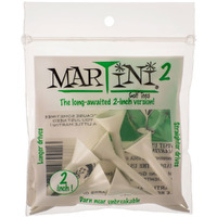 Martini 2 Golf Tees - 2 Inch - Virtually Unbreakable - White