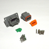 Deutsch 8-Pin 14-16Awg Flange Connector Kit Solid Contacts (Made In Usa)