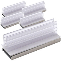 Master Magnetics Magnetic Sign Holder - Retail Ez Grip Holder-Powerful Magnet  3"" Length  1"" Width  1.13"" Total Height  Silver And Clear  Pack Of 5  Mshc13X5