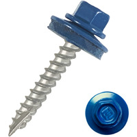 Eagle 1 Metal Roofing Screws #10 - Painted Hex Head Self-Tapping Screws With Edpm Rubber Washer For Metal To Wood  Vinyl  Small Sheet Metal - Free Magnetic Driver (Regal Blue  1.5 Inch  250)