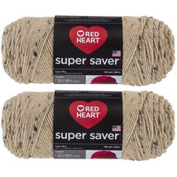 Bulk Buy: Red Heart Super Saver (2-Pack) (Buff Fleck  5 Oz Each Skein)