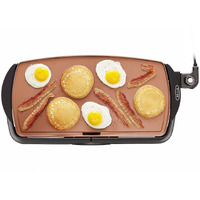 Bella Electric Ceramic Titanium Griddle  Make 10 Eggs At Once  Healthy-Eco Non-Stick Coating  Hassle-Free Clean Up  Large Submersible Cooking Surface  10.5"" X 20""  Copper/Black