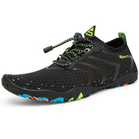 Kenswalk Men's Aqua Water Shoes Lightweight Quick Drying Boating Barefoot Sneakers For Beach Pool Swim(10 M Us P0927 Black)