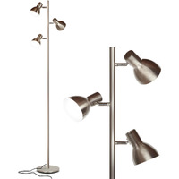 Brightech Ethan Floor Lamp  Dimmable Standing Lamp For Bedroom Reading  Great Living Room D?Cor  Modern Led Lamp For Living Rooms  Tall Tree Lamp For Offices - Nickel