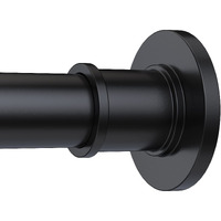 Briofox Industrial Shower Curtain Rod - Never Rust Non-Slip 43-72 Inch Stainless Steel  Matte Black