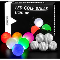 Thiodoon Glow Golf Ball For Night Sports Super Bright Led Golf Balls Glowing In The Dark Golf Ball Long Lasting Light Up Golf Ball (6 Pack)