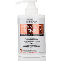 Advanced Clinicals Vitamin C & Turmeric Cream - Firming  Brightening 15 Fl Oz Face & Body Moisturizer With Shea Butter & Vitamin E
