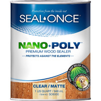 Seal-Once Nano+Poly Penetrating Wood Sealer With Polyurethane - Premium Waterproof Sealant -1 Gallon & Clear