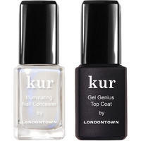 Londontown Kur Conceal & Go Duo Set  Includes Nail Illuminating Concealer & Gel Genius Top Coat  0.4 Fl Oz  White