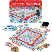 Monopoly Scrabble Game  Play In Under One Hour  Score Your Scrabble Word - Move Your Token  By Winning Moves Games Usa  Mash-Up Of 2 Of The World's Greatest Games  2 To 4 Players Ages 8+ (1250)