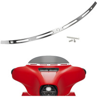 Anonemoto Slotted Windshield Trim Chrome Stainless Windscreen Trim Compatible For Harley 2014-2024 Touring Ultra Limited Street Glide Electra Glide Tri Glide Cnc Cut