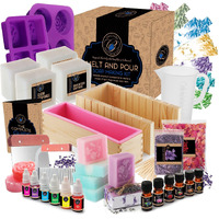 Craftzee Mothers Day Gifts - Large Soap Making Kit For Adults And Kids - Soap Making Supplies With Soap Base  Soap Cutter Box  Silicone Loaf Molds  Fragrances & More Melt And Pour Diy Craft Kits