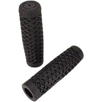 Vans""Waffle"" Pattern Rubber Motorcycle Grips - Black - Sold As A Pair For 7/8"" Bars - Made In The Usa