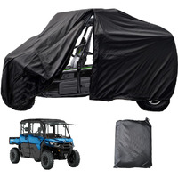 Chikia 4-6 Seater Utv Cover With Zipper 420D Compatible With Can-Am Defender Max Commander X3 Polaris Rzr 900 1000 Ranger General Cfmoto Uforce 1000 Xl Heavy Duty 5 Straps Windproof