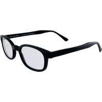 X-Kd's Unisex-Adult Biker Sunglasses Matte Black/Clear Lens