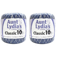 Aunt Lydia's Crochet Thread - Variegated - Size 10 - (2-Pack) (Shaded Blues)