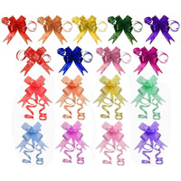 Penta Angel 170Pcs 17 Colors String Bows Basket Gift Pull Bows Gift Knot Ribbon Present Wrapping D?Cor Bows For Birthday Wedding Christmas New Year Party Ornament  1.8Cm Width