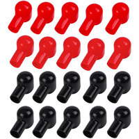 Battery Terminal Boots Insulating Covers 20 Pack (10 Red/10 Black)  Protector Cable Lug Caps Replacement Tools For Auto Marine Commercial And Power Sports  Insulating Rubber Covers Skins Tool Parts