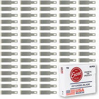 Excel Blades Chisel Replacement Blades  Set Of 50 Carbon Steel Blades For Precision Cutting & Trimming  Multi-Purpose Professional  Hobby  And Crafting Tools