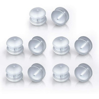 Western City 10 Pieces Clear Earring Backs Safety Medical Silicone Hypoallergenic