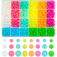 1000Pcs Glow In The Dark Beads Acrylic Luminous Round Beads  6Mm 8Mm 10Mm Colorful Glowing Plastic Pastel Beads Spacer Beads For Diy Jewelry Craft Necklace Bracelet (Glow)