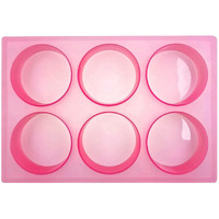(300 Design Optional) Mubyok M328 Six 3 Inch Circle Silicone Freshie Mold For Baking Aroma Beads Car Freshie Supplies
