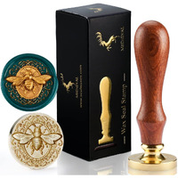 3D Embossed Bee Wax Seal Stamp - Brass Head With Wooden Handle  Making Wax Seals For Wedding Invitation/Envelop/Gift Wrapping