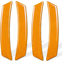 4Pcs Car Reflective Trim Side Marker Stickers Automotive Exterior Accessories Reflector Guard For Car Suv Pickup Truck Wheel Well Arch Or Side Bumper Fenders Car Outdoor Safety Reflective Strips