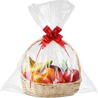 Yotelab Large Cellophane Bags 25X31 Inch 20Pcs Clear Cellophane Wrap For Gift Basket