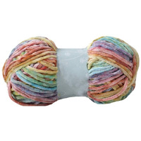 Clisil 300Gram 196Yardx3 Gradient Velvet Yarn Crochet Knitting Dyed Rainbow Velvet Headband Hat Scarf Sweater Pillow Blanket Wrap Diy Soft Luxury Velvet Chenille Yarn Craft Yarn