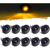 Partsam 10X 3/4"" Amber Round Led Marker Light Smoked For Pickup Truck Trailer Rv Camper Golf Cart  3/4"" Smoked Mini Clearance Auxiliary Turn Signal Light Lamp