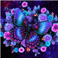 Huacan Butterfly Ab Diamond Painting Kits  Full Drill Square Diamond Art Kit For Adults Butterfly Painting With Gem Wall Decor 11.8X11.8In/30X30Cm