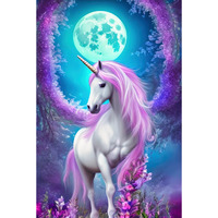 Fabric Panel 12""X18"" Unicorn 100% Cotton Quilting Sewing Panel Am1515